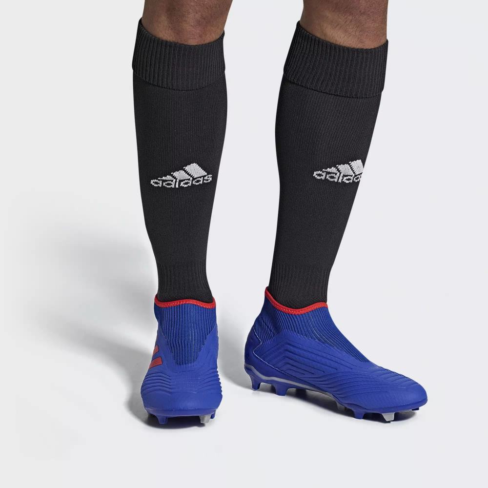 Adidas Predator 19.3 Laceless Firm Ground Tacos de Futbol Azules Para Hombre (MX-77309)